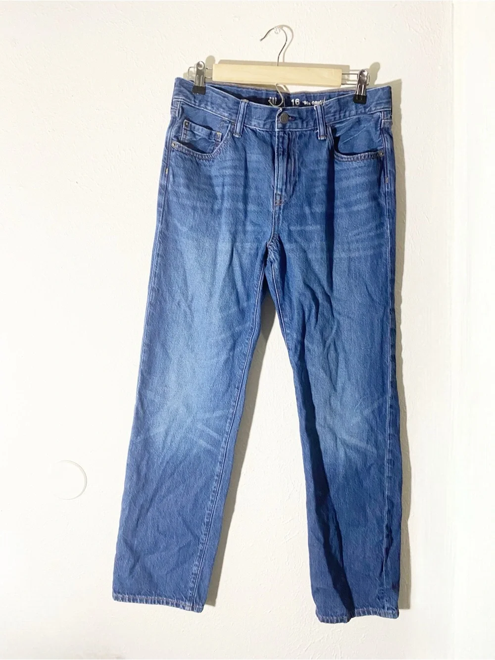 GapKids Boys Lot of 2 90s Original Straight Jeans Size 16H Blue Jeans